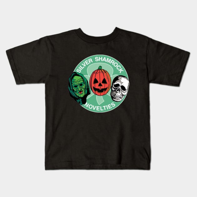 Silver Shamrock Masks Kids T-Shirt by Jay's Shop